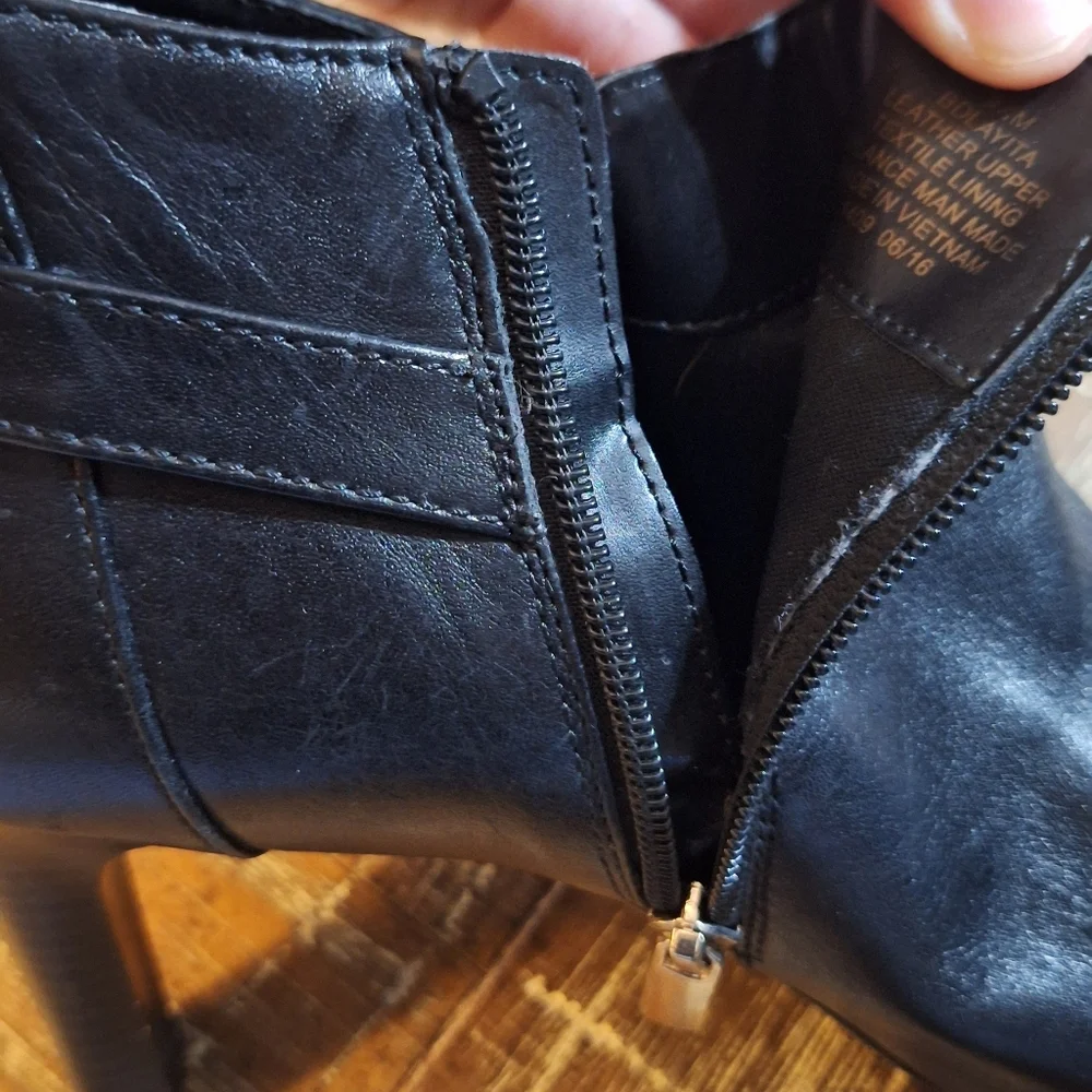 Bandolino Black Leather Women's Ankle Boots with Side Zipper 3